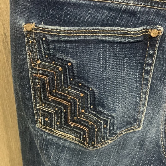 White House Black Market Dark Blue Stretch Denim Capri Crop Jean Pant Woman's 00 - Picture 6 of 9